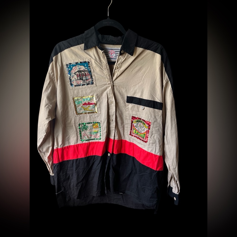 90’s Fixation Multicolor Patchwork Button Down - image 2